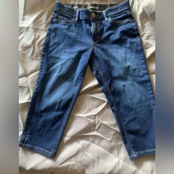 Liz Claiborne Sara Crop Mid Rise Women's Blue Jean Capri Size 6P, Preloved - Picture 3 of 6